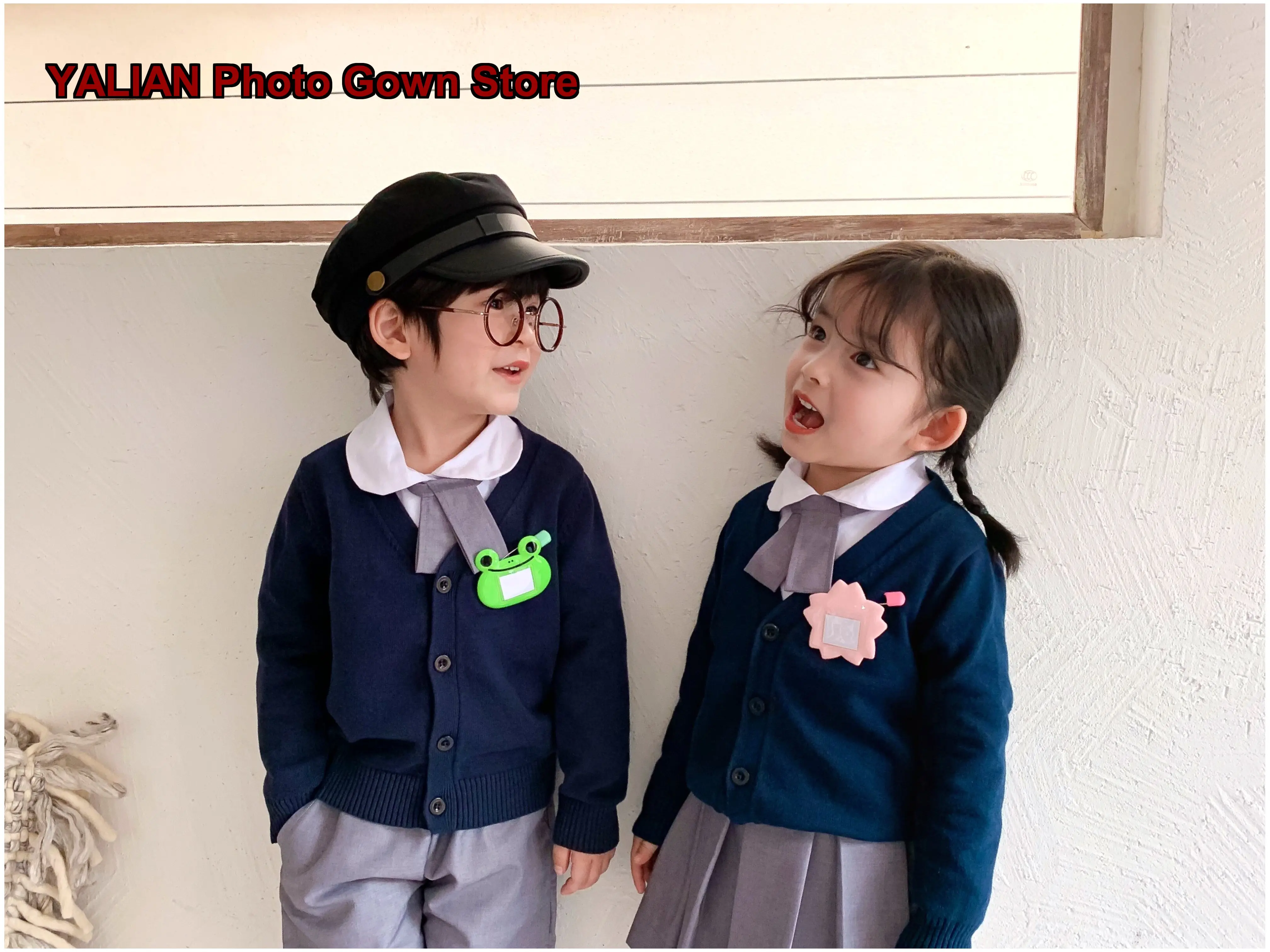 British Style Knit Cardigan Jacket School Uniform Kindergarten Class Outfit Elementary Graduation
