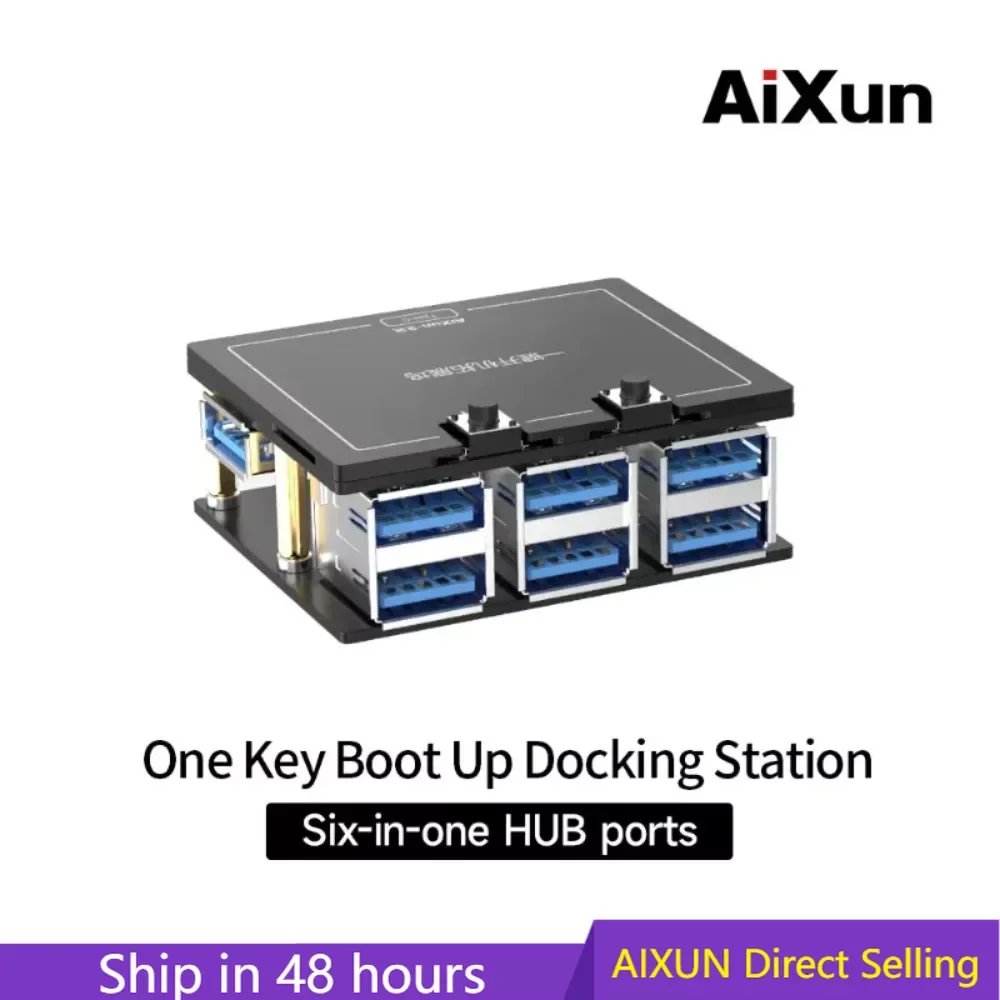 Aixun P2408S One-Button Boot Up Docking Station with for iPhone Battery Repair One Key Power-on Expansion Dock Six HUB Ports