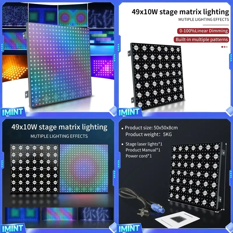 Stage Background 49x10w LED Matrix Stage Blinder Lights 3in1 DMX Matrix Panel Lights