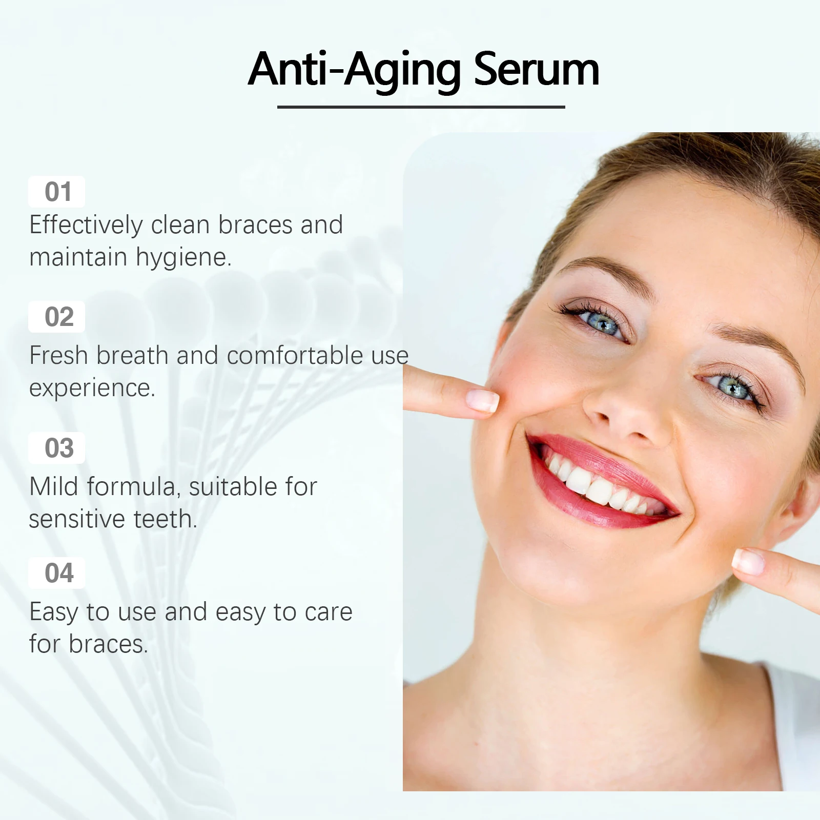 Oralhoe Denture Appliance Cleaning Foam Fresh Mint Daily Use Gentle Oral Hygiene Care for Braces Retainers Dentures