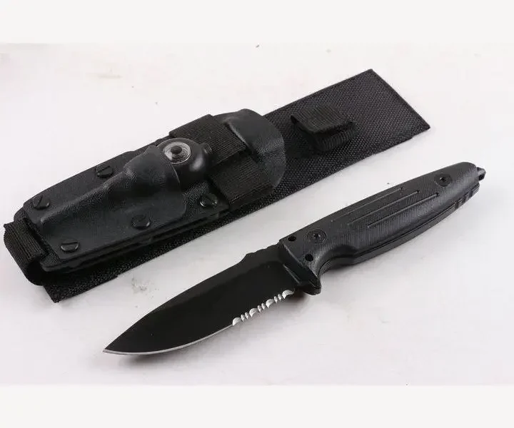 PL Force Straight Fixed Blade Knife Black D2 Blade G10 Handle Tactical Rescue Pocket Hunting Camping EDC Survival Tool Knives