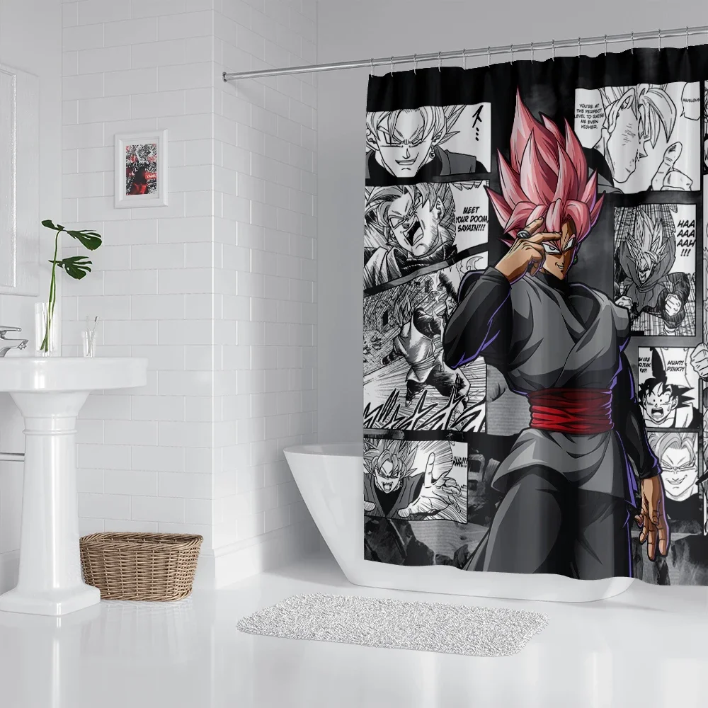 Anime Shower Curtain With Hook Bathroom Curtain Bathroom Decor Anime Decor bathroom accessories shower curtains for bathroom