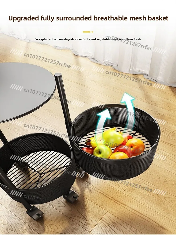 Kitchen Vegetable Rack Circular Floor Type Multi-layer Vegetable Basket Rotatable Storage Rack Sundries Fruit Rack Supplies