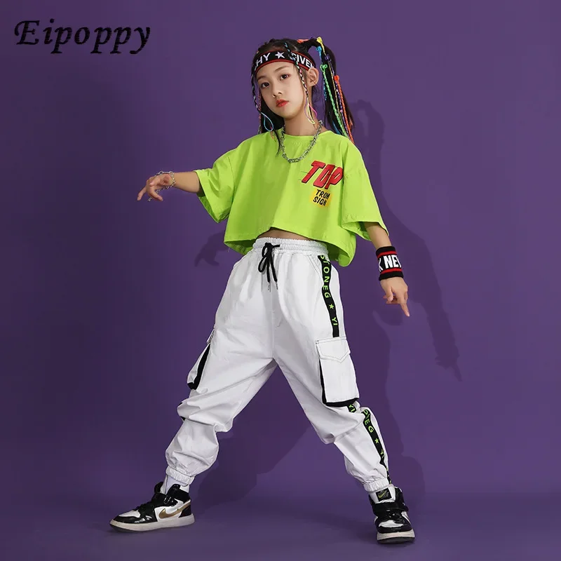 Hip Hop Loose Short Sleeve Men's and Women's Student Sports Performance Uniform Jazz Exercise Clothing