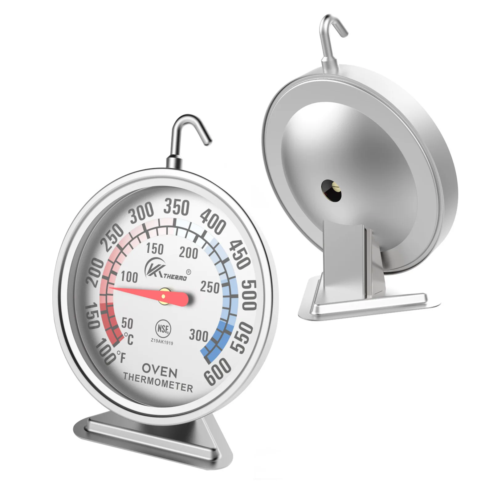 

1pc Oven Thermometer with 360° Hook, Stainless Steel and Glass Lid, for Home Kitchen Cooking Meat Easy-to-Use Baking Tools Foods