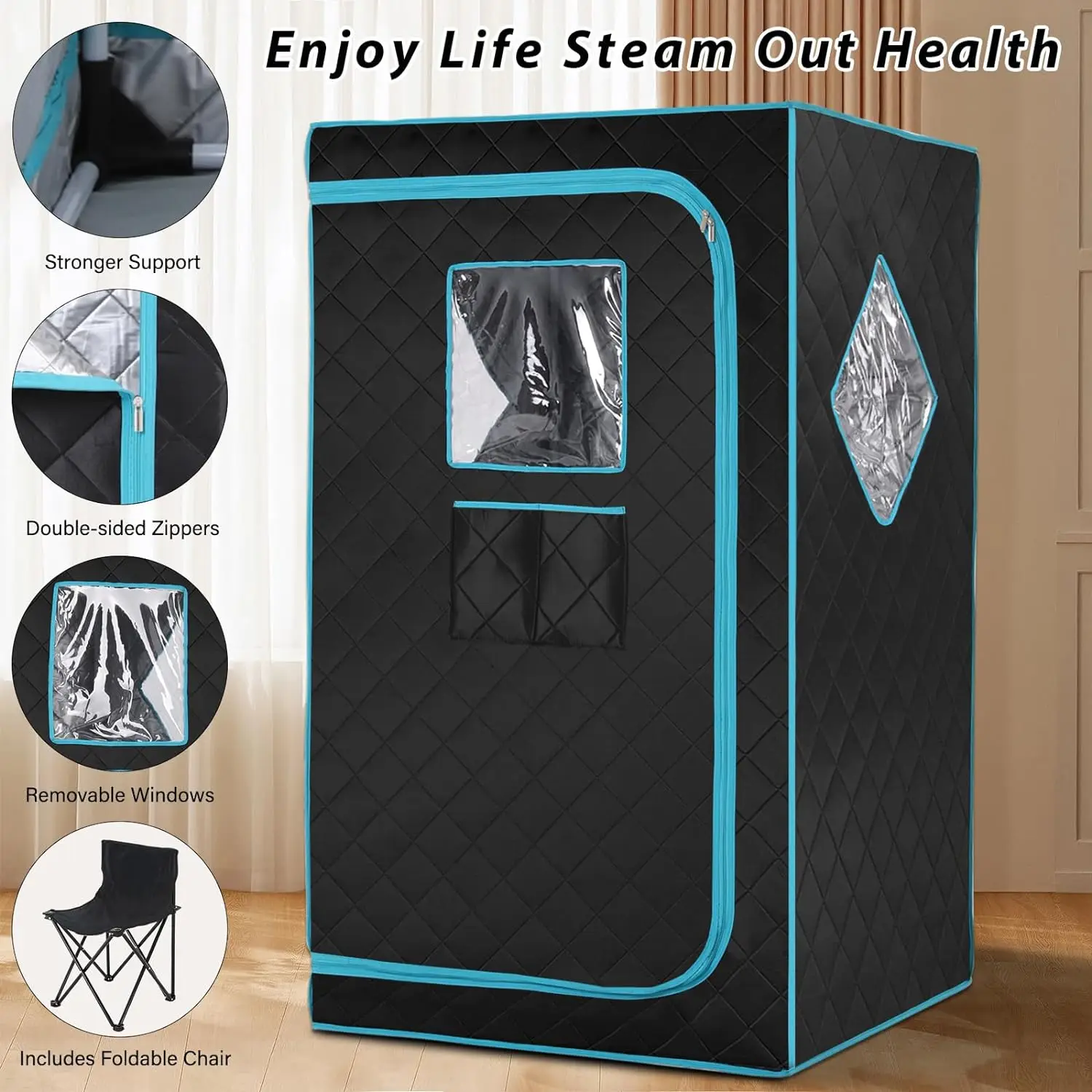 Imagem -03 - Sauna a Vapor Portátil de Corpo Inteiro para Casa Barraca para Relaxamento 4l 1600w Steamer Cadeira Dobrável Spa Grupo Novo