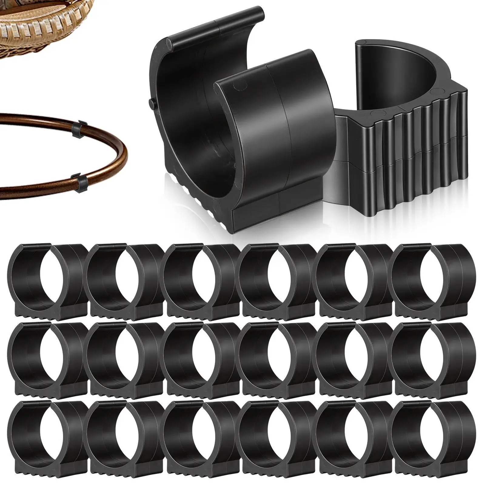 20Pcs Vinyl Hammock Stand Base Covers U Shape Chair Leg Tips 38-42Mm Diameter Non Slip Grip on Outdoor Patio Garden