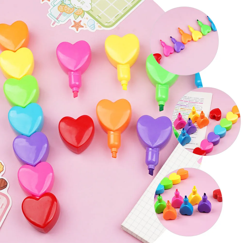 

2 шт. маркеры в форме сердца, эстетические маркеры разных цветов, подростки, взрослые, школа, сделай сам, поздравительные открытки, маркеры