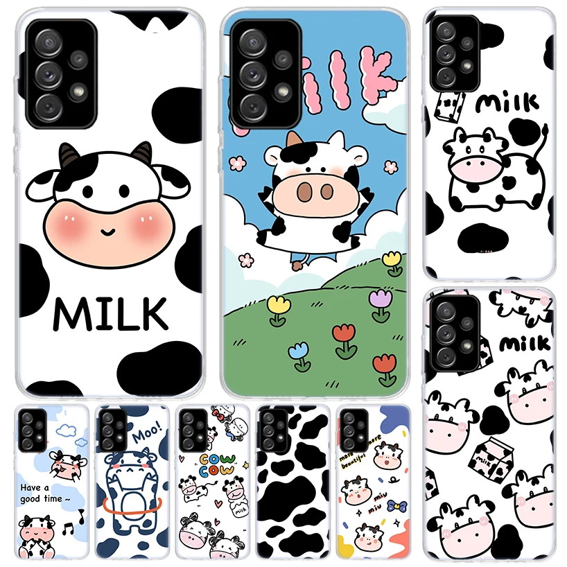 Dairy Cattle Cow Speckle Cute Cover For Samsung Galaxy A51 A50 A71 A70 Phone Case A21S A31 A41 A10 A20E A30 A40 A01 A11 A6 A7 A8