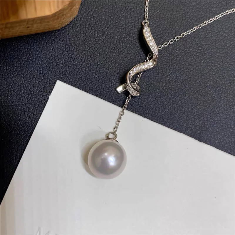 new design 10mm south sea black round pearl pendant necklace  jewelry  necklace  silver 925 jewelry  vintage