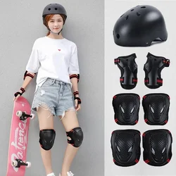 Skateboard Pattinaggio su ghiaccio Equipaggiamento protettivo Gomitiere Protezione di sicurezza per il polso Protezione per casco da equitazione per bambini Adulti