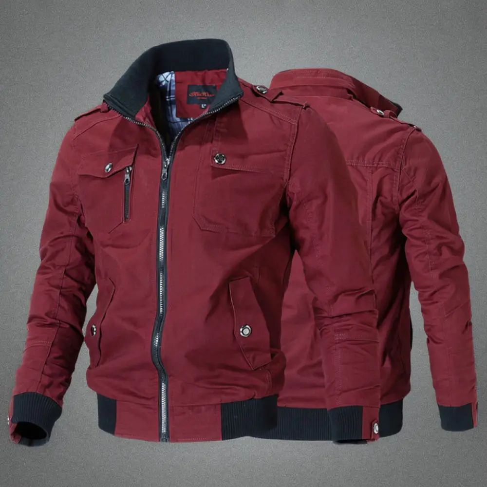 New Mens Cargo Jacket Slim Fit Casual Coat Spring Autumn Cotton Tactical Outerwear Fashion Style Large Size