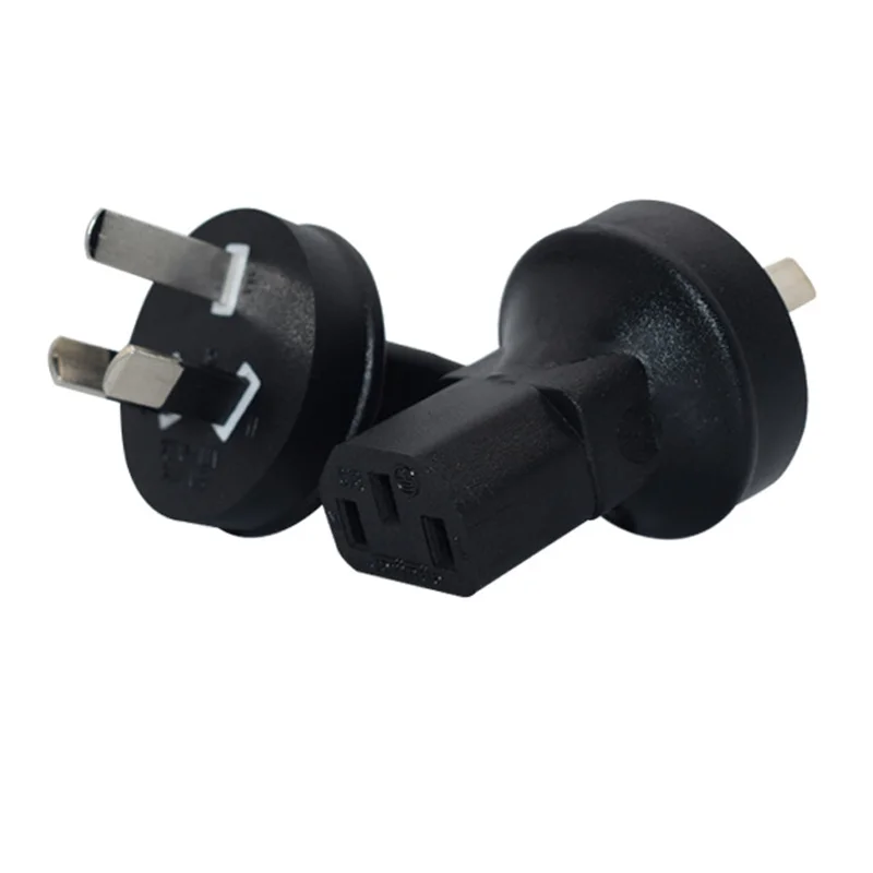 أسود الاتحاد الأفريقي إلى IEC320 C13 قابس مهايئ الطاقة الصين أستراليا نيوزيلندا ذكر إلى C13 أنثى PDU/UPS قابس طاقة تحويل المقبس 10A