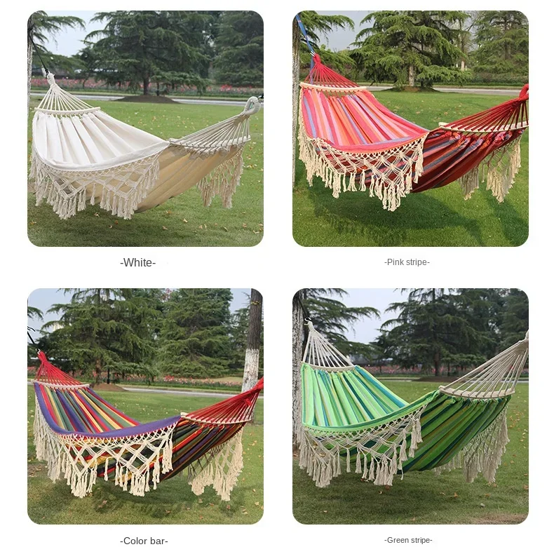 

Outdoor Nordic Hammock Camping Indoor Elegant Tassel Portable Courtyard Hanging Bed Foldable Garden Sleeping Bed Adult Camping