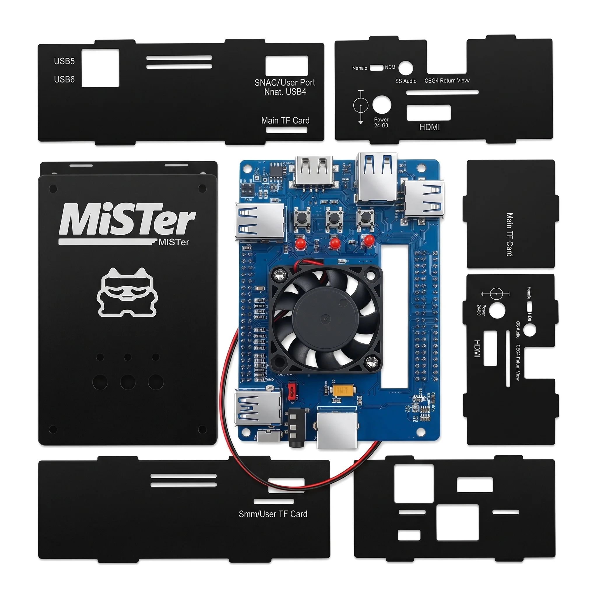 

MiSTer FPGA IO Board + Aluminum Case SATURN SS Port Retro Video Game For QMTECH MiSTer FPGA