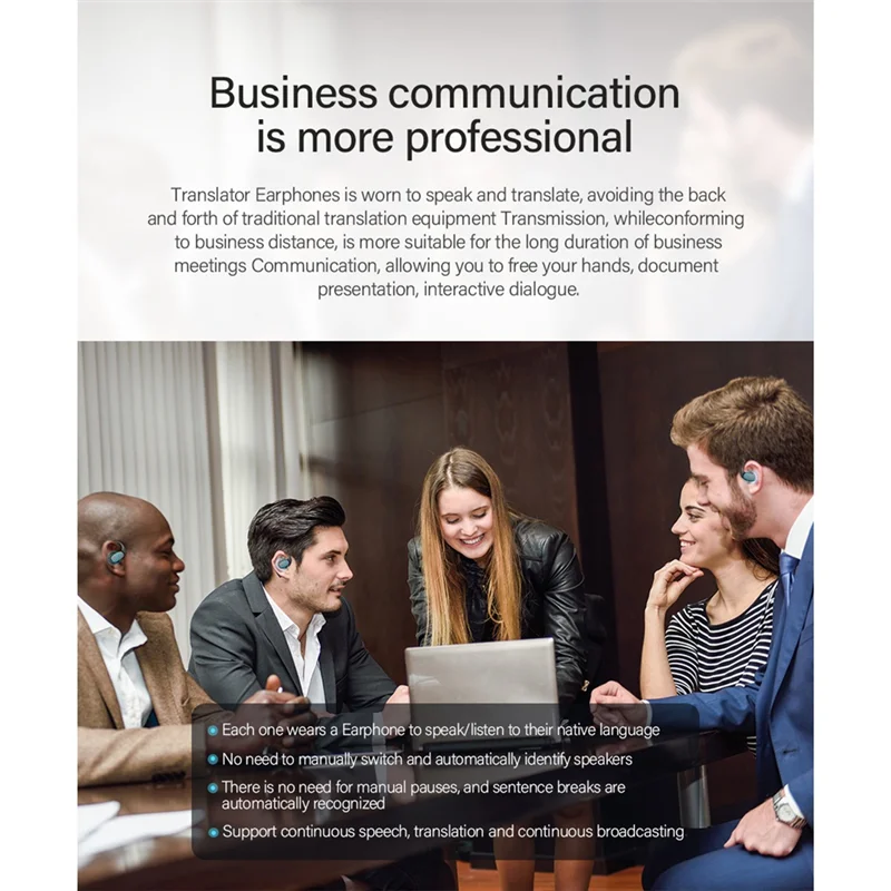 ai翻訳イヤホン-インテリジェントリアルタイム翻訳-200以上の言語対応-bt53-イヤーフック型翻訳イヤホン-a-tces