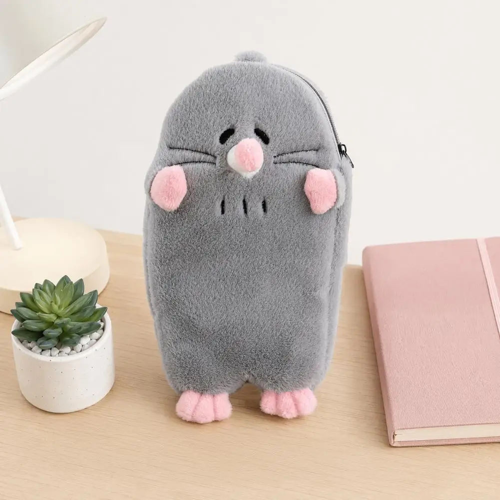 

Stable Flat Seam Pencil Case Cute Plush Large Capacity Pen Pouch, Soft Stuffed Stationery Bag for Kids, School Gift