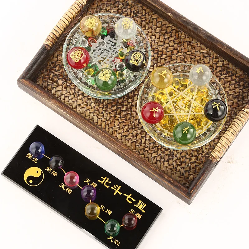 Elements Five-Way Wealth God Crystal Beidou Seven Stars Array Ornament Home Decor