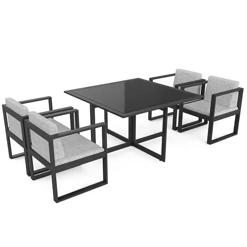 

Outdoor tables and chairs, courtyard aluminum alloy garden, open-air balcony, leisure waterproof and sunscreen, commercial outd
