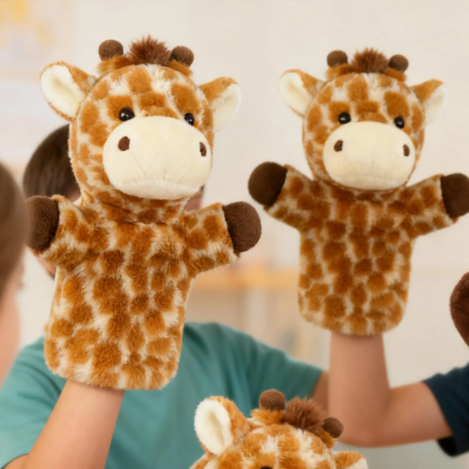 دمى اليد الاطفال اللعب أفخم الأسد الزرافة الحيوان مرحلة الأداء دمى اليد دمية الأسرة رواية القصص لعب الأدوار لعبة الاصبع #1