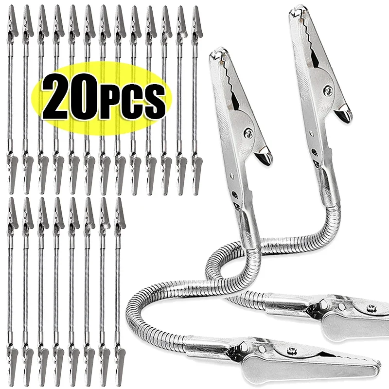 1/20 sztuk wielofunkcyjne zaciski krokodylkowe podwójne głowice elastyczny wąż DIY kartka z notatkami zdjęcie zdjęcie uwaga uchwyt akcesoria biurowe 18cm