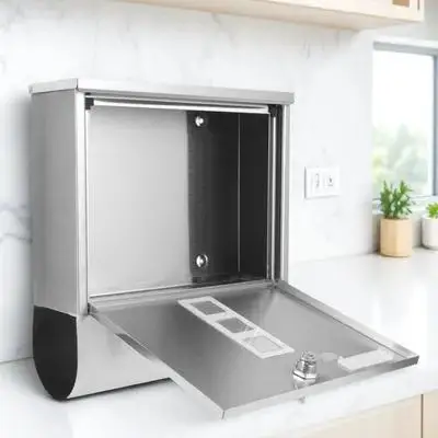 

Устойчивый к погодным условиям почтовый ящик из нержавеющей стали с замком для дома, офиса, улицы, большой почтовый ящик для писем