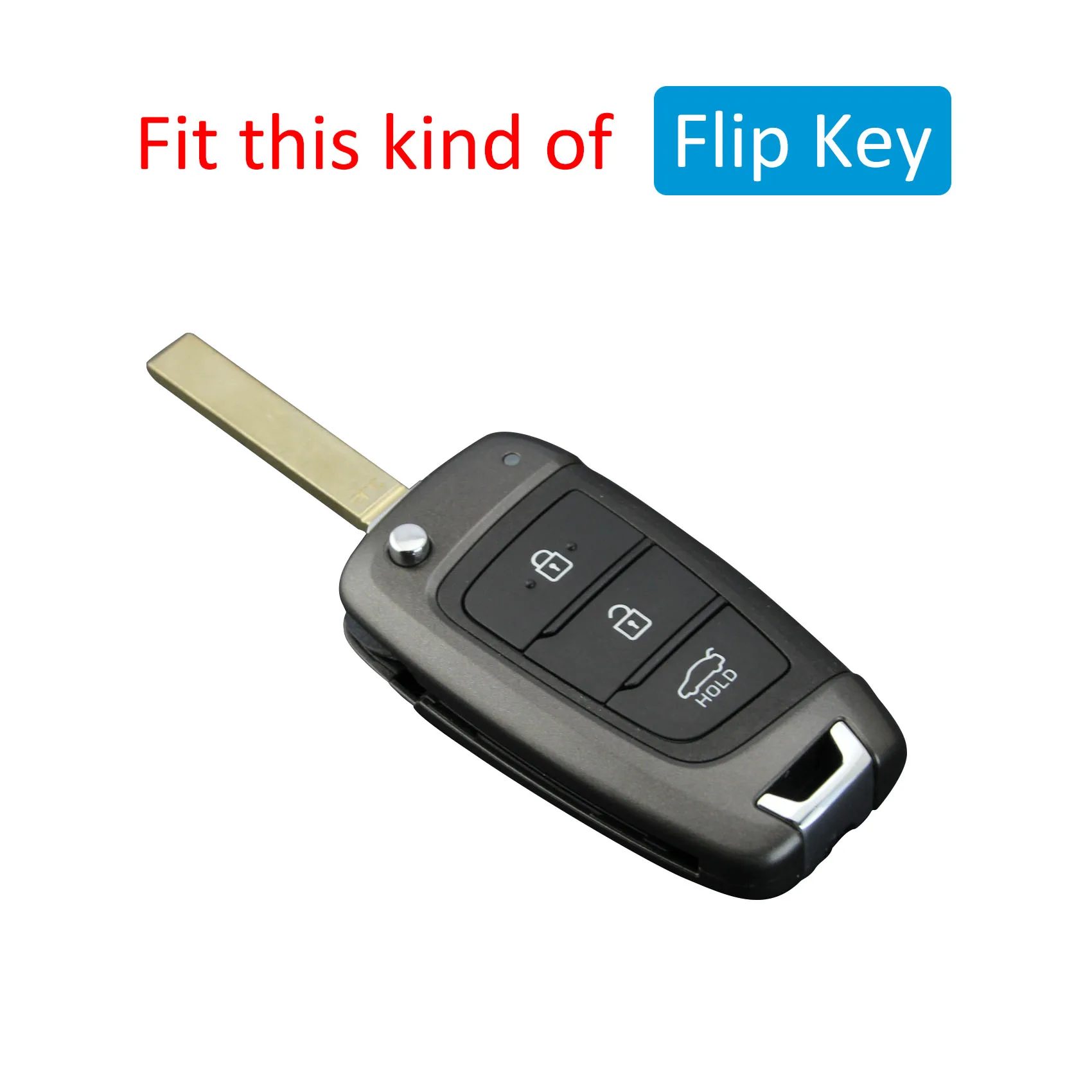 Carbon Fiber Flip Car Key Fob Case Holder Chain Ring Keychain For Hyundai Tucson Sonata Venue Accent Santa Fe Cruz Kona SE i30