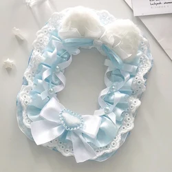 Cards Sleeve Blue Ribbon Plush Ears Handmade Photocards Holder Kpop 3 Inch Cards Star Chasing Album Cartoon INS Girl Korean