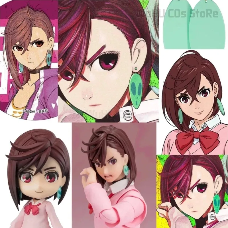 أنيمي Dandadan النساء 38 سنتيمتر براون مستقيم الشعر القصير Ayase مومو تأثيري الأذن كليب شعر مستعار مجاني Capk ؛ 3,c'5.b ؛ 8' #3