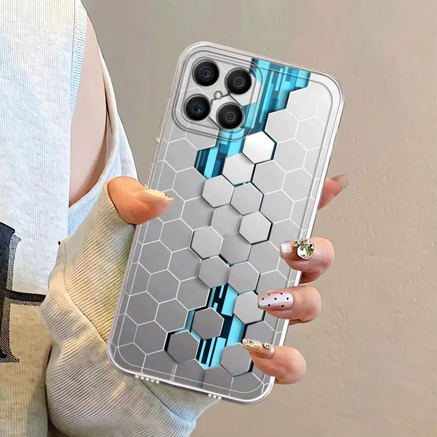 Case for Honor X8 X7b 90 Lite X9a X8a X8b X9b Soft Phone Cover Metal Carbon Fiber