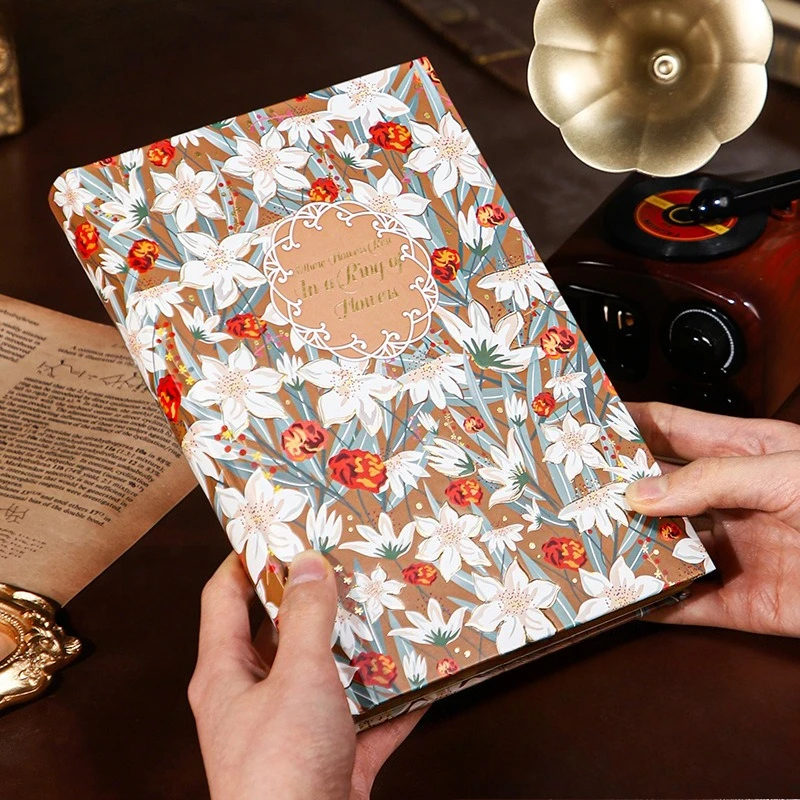 Simplified Retro Hot Stamping A5 Sketchboo Student Thick Notebook Blank Inner Pages Drawing Notebook Notebook