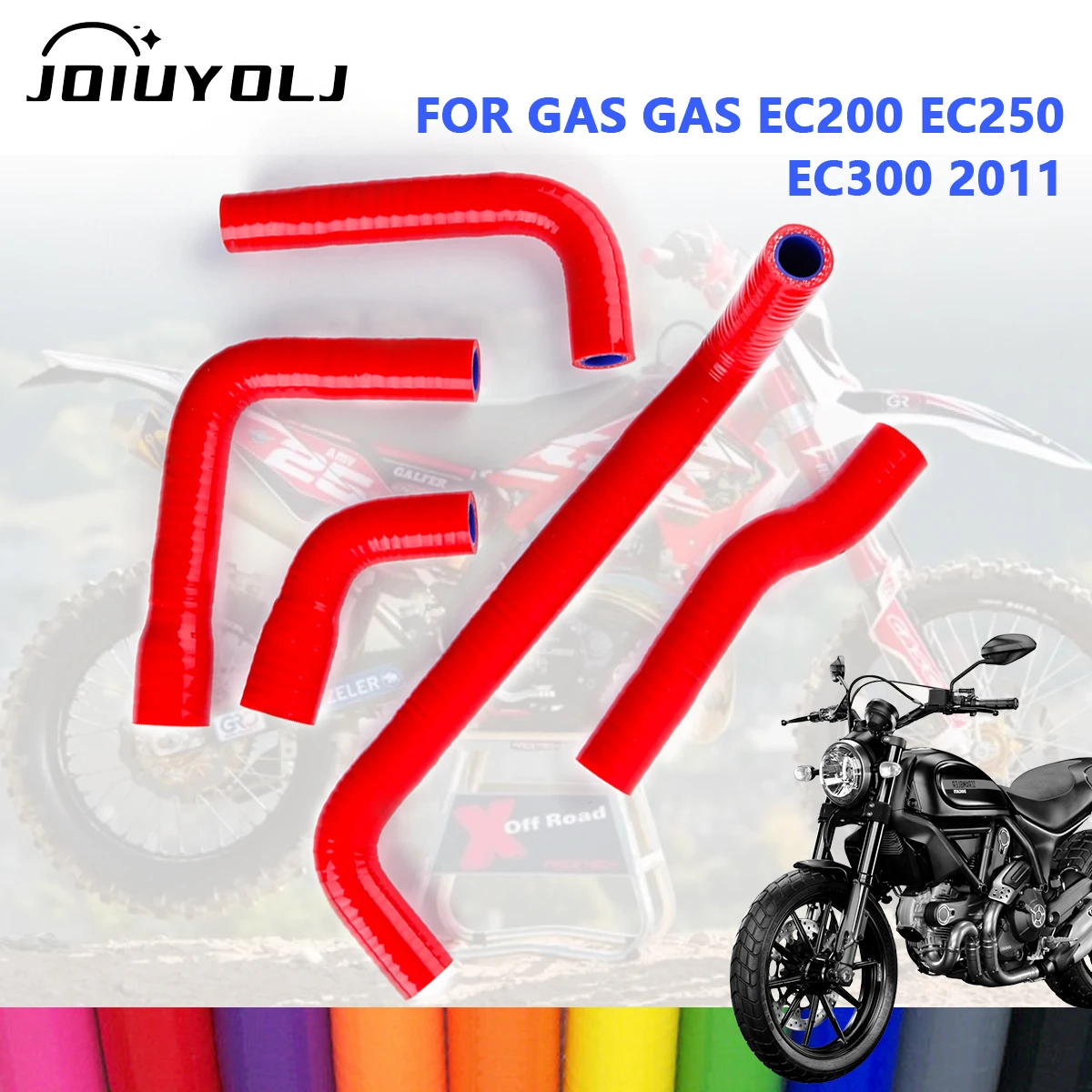

For 2011 Gas Gas EC200 EC250 EC300 Blue inside and red outside Motorcycle Performance Silicone Radiator New Hose Kit