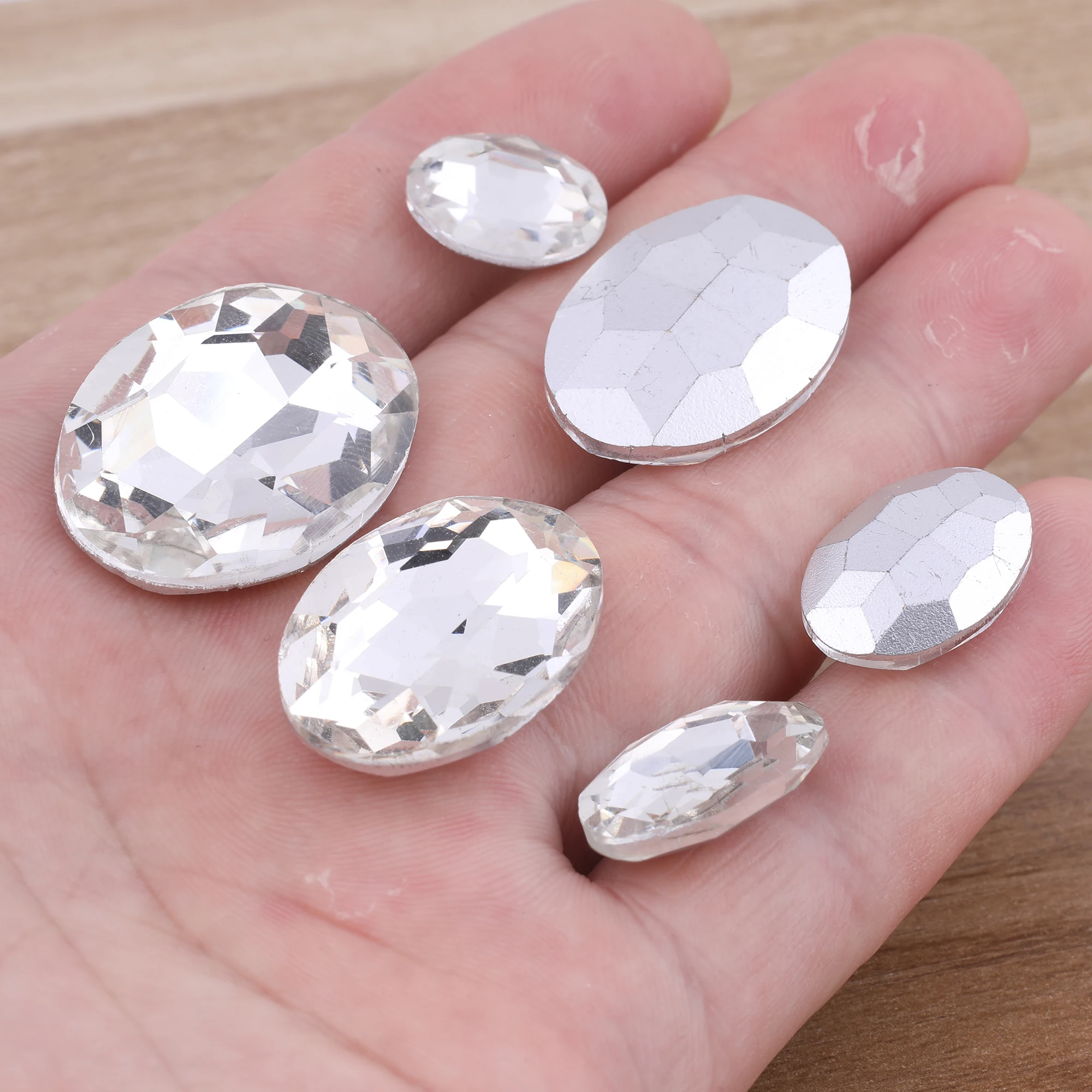 oval crystal pointback glass rhinestone 8x10mm 10x14mm 13x18mm 18x25mm 20x30mm diy crystal stones for jewelry making supplies