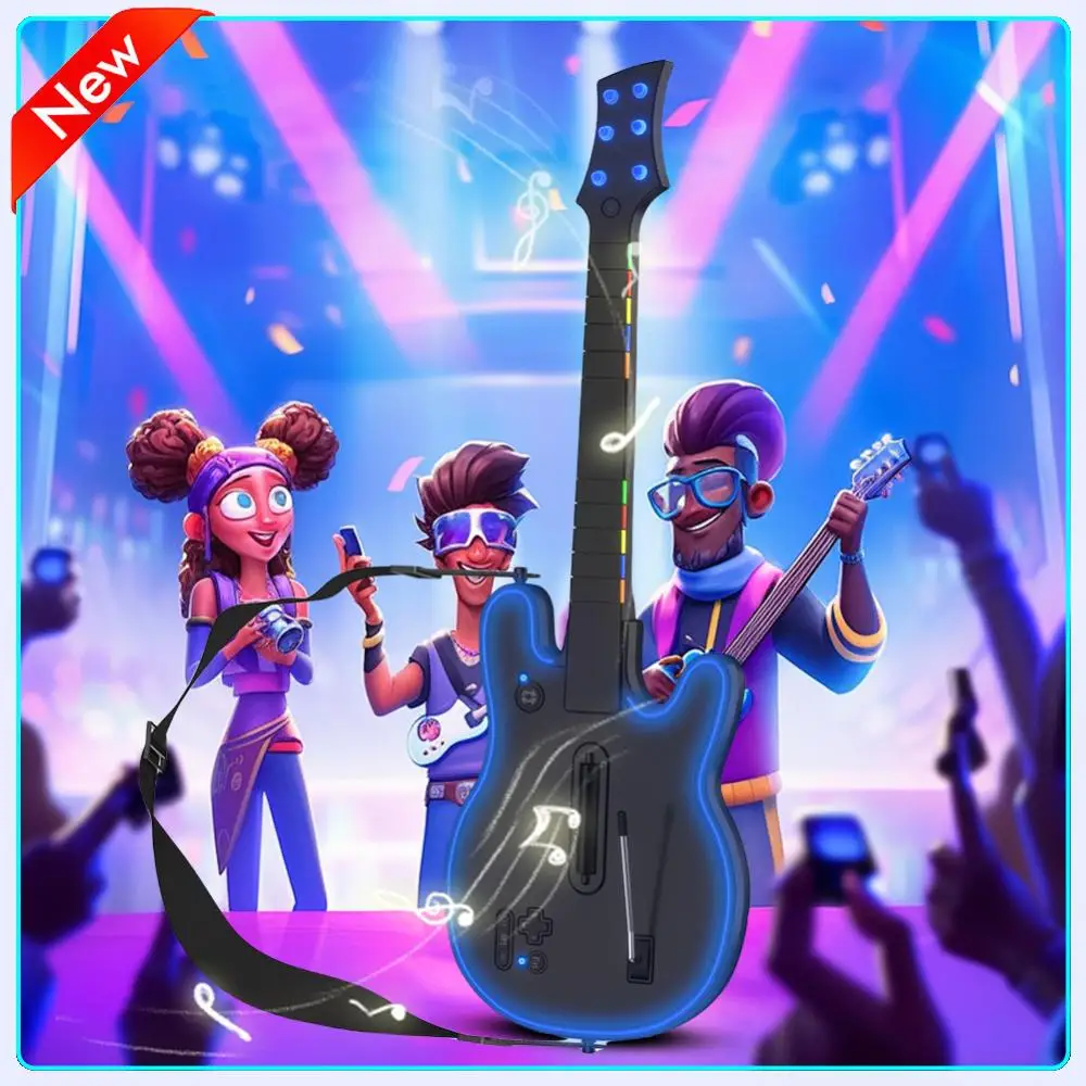 

Wireless Guitar Controller with Strap & Wireless Dongle Wireless PC Guitar Controller Console Gamepad for PS4 PS3 PC Guitar Hero