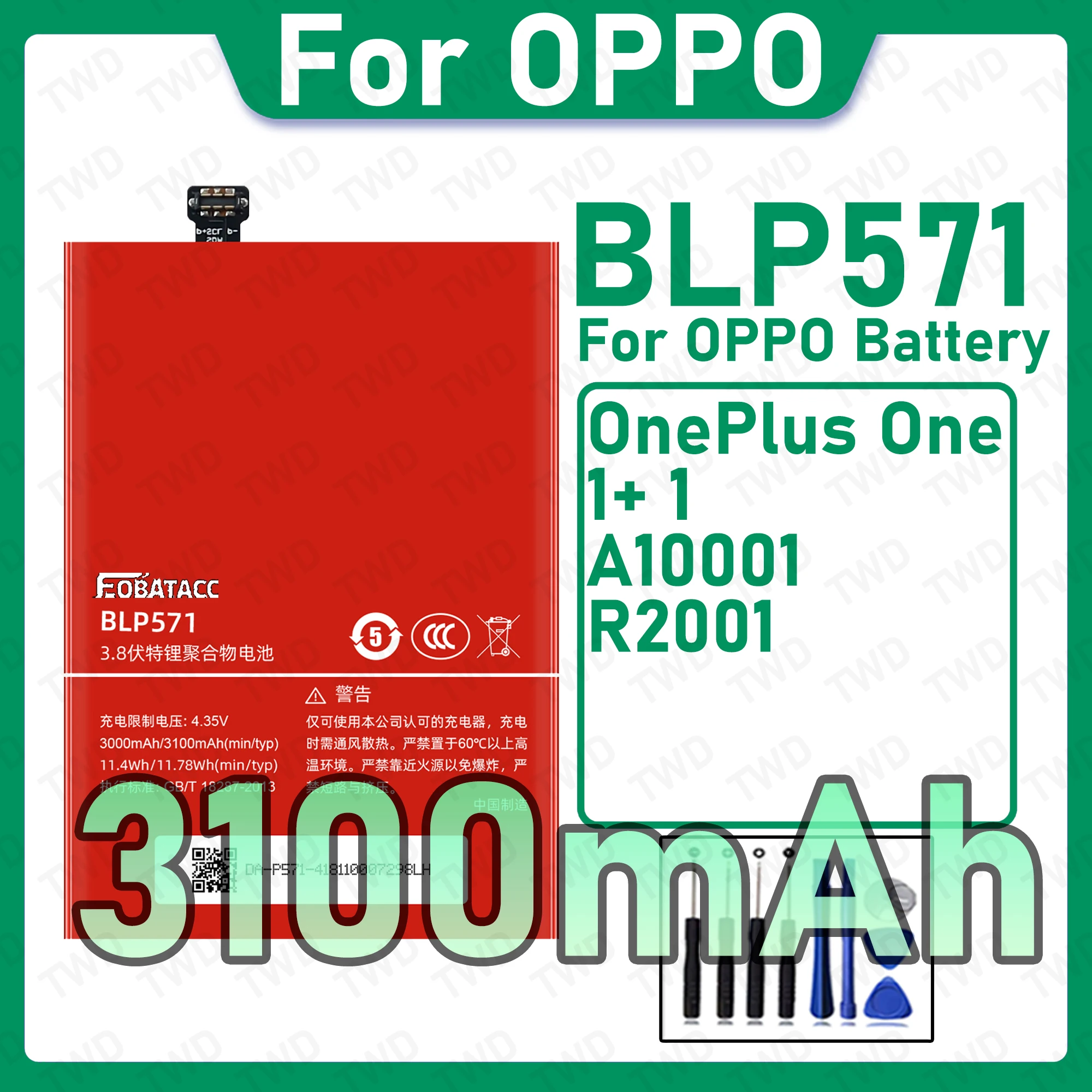 New High Quality Safe Durable BLP571 Battery For OPPO OnePlus One 1+ 1 A10001 R2001 Replacement Long Lasting+Free Tools