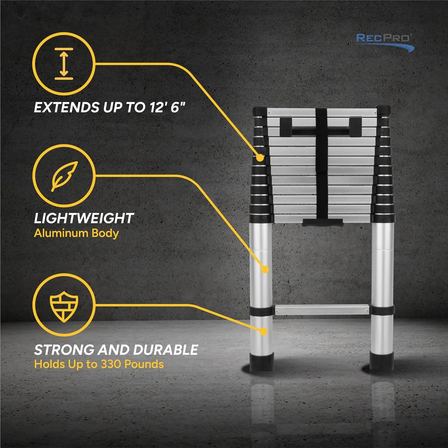 Telescoping Ladder 12.5ft Compatible with Lippert On-The-Go Prepped Units