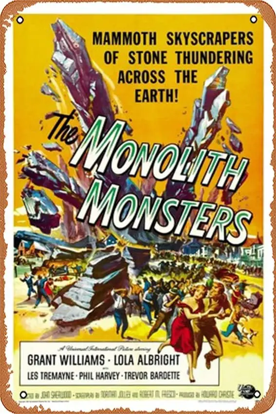 The Monolith Monsters Tin Sign Metal Vintage Tin Signs Bar Cafe Home Wall Decor Retro movie Poster 8x12 Inch sign