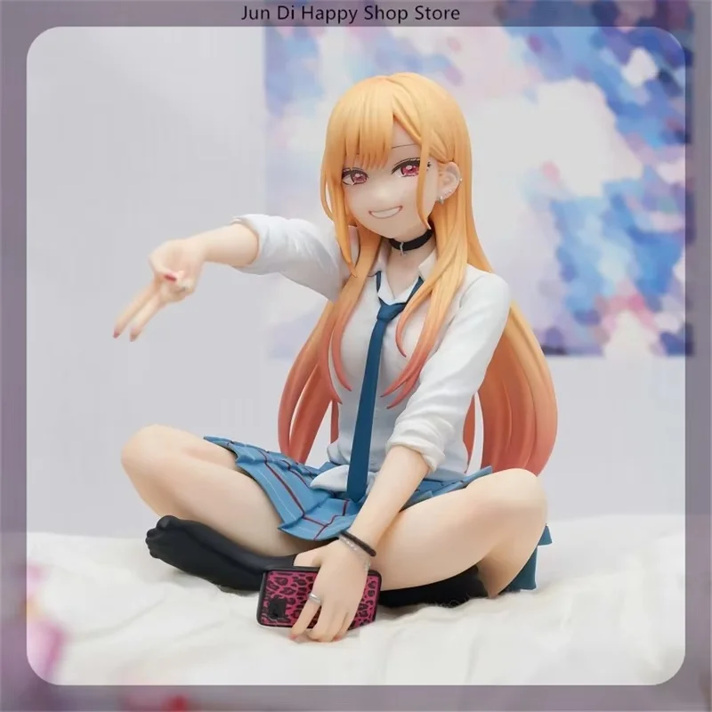 Figura de Anime My Dress-Up Darling Kitagawa Marin, modelo de posición sentada, colección de estatuas para decoración de escritorio genuina