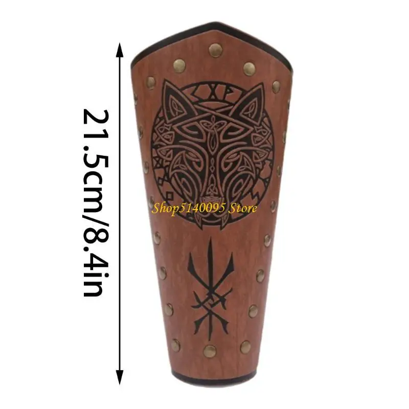 DXAE Gothicism Leather Wristband Medieval Armors Bracers Wrist Jewelry Accessory