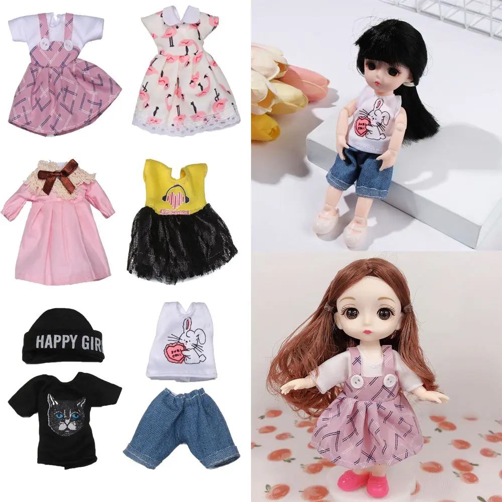 17cm Dolls Dresses Dollhouse Changing Dressing Game Doll Outfit For Wedding Gift Toys 1/8 BJD Doll Accessories