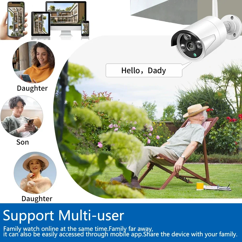 5MP H.265 IP66 Metal Motion Detection IR Night Vision With Audio Home Wireless CCTV IP Outdoor Security Camera WiFi TUYA  APP