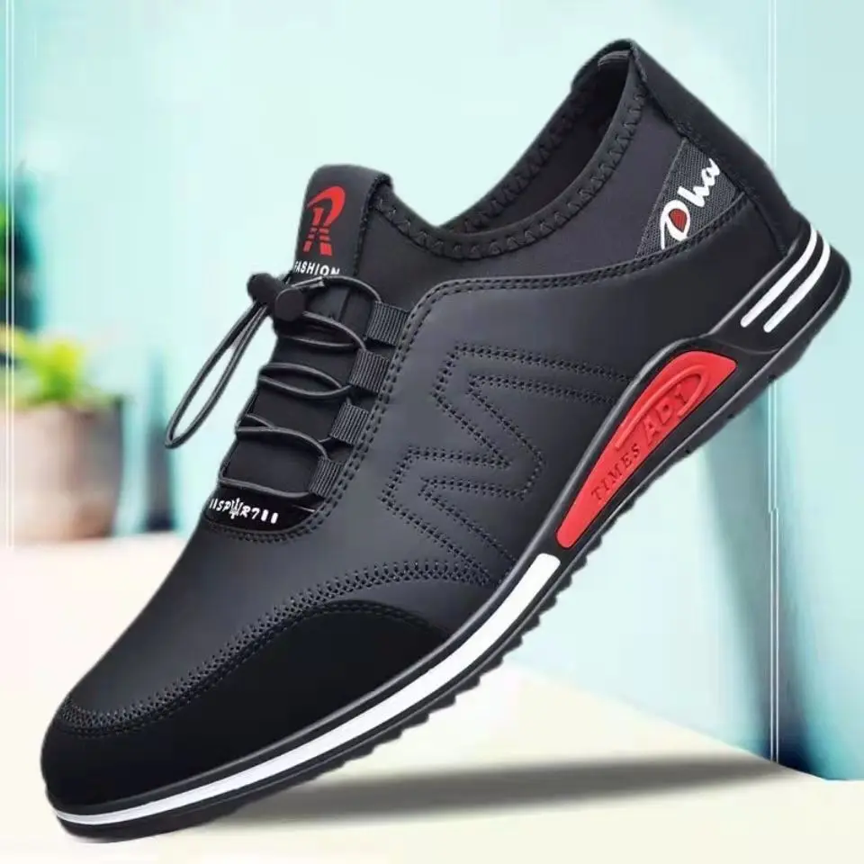 2023 New Men Casual Shoes Fashion Soft Soled Male Casual Driving Shoes Breathable Flat Lace-Up Soft Bottom Men Light Sneakers