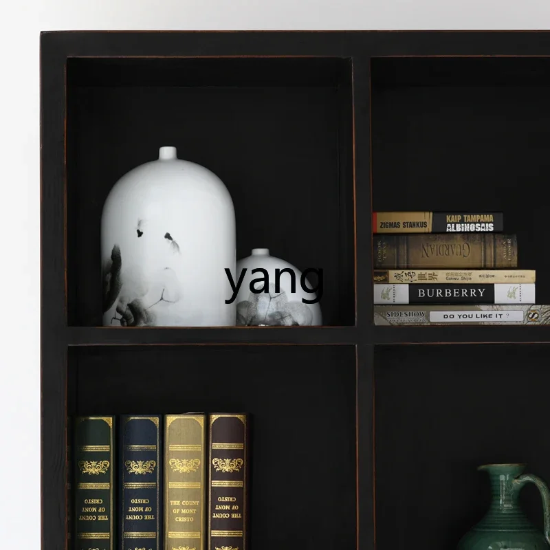 CX new Chinese floor-to-ceiling Bogu bookshelf storage bookcase solid wood retro old