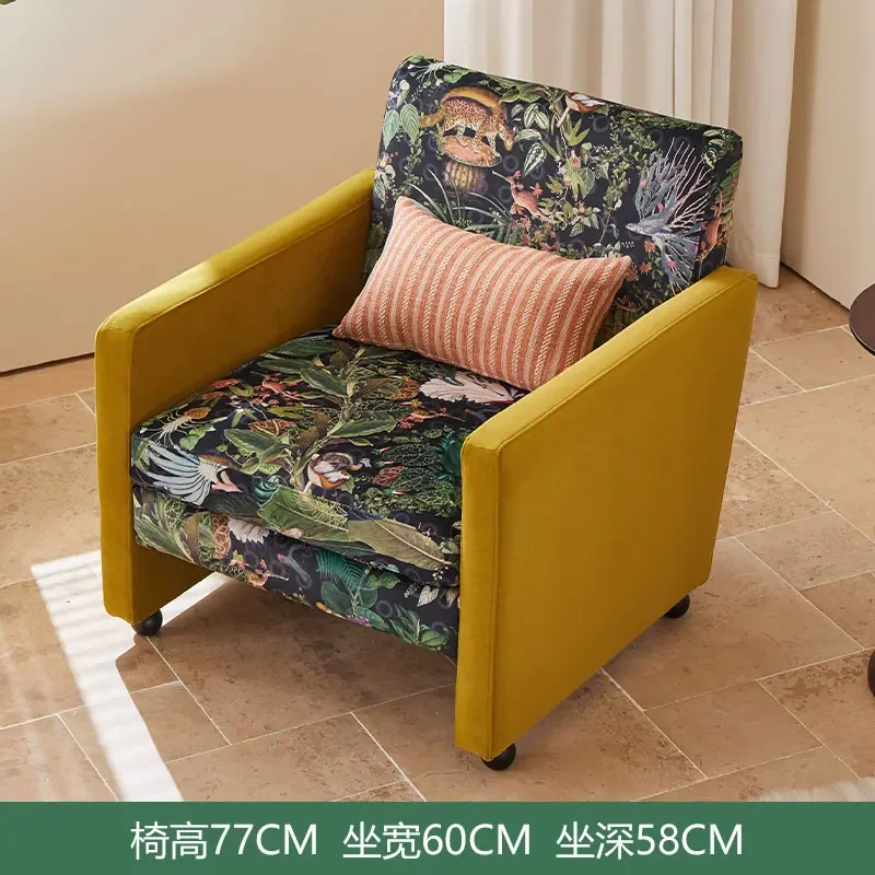 أريكة فردية فاخرة وخفيفة الوزن على الطراز الفرنسي في العصور الوسطى وشرفة كرسي ترفيهي لغرفة المعيشة كسول بتصميم منزلي ذو إحساس متقدم