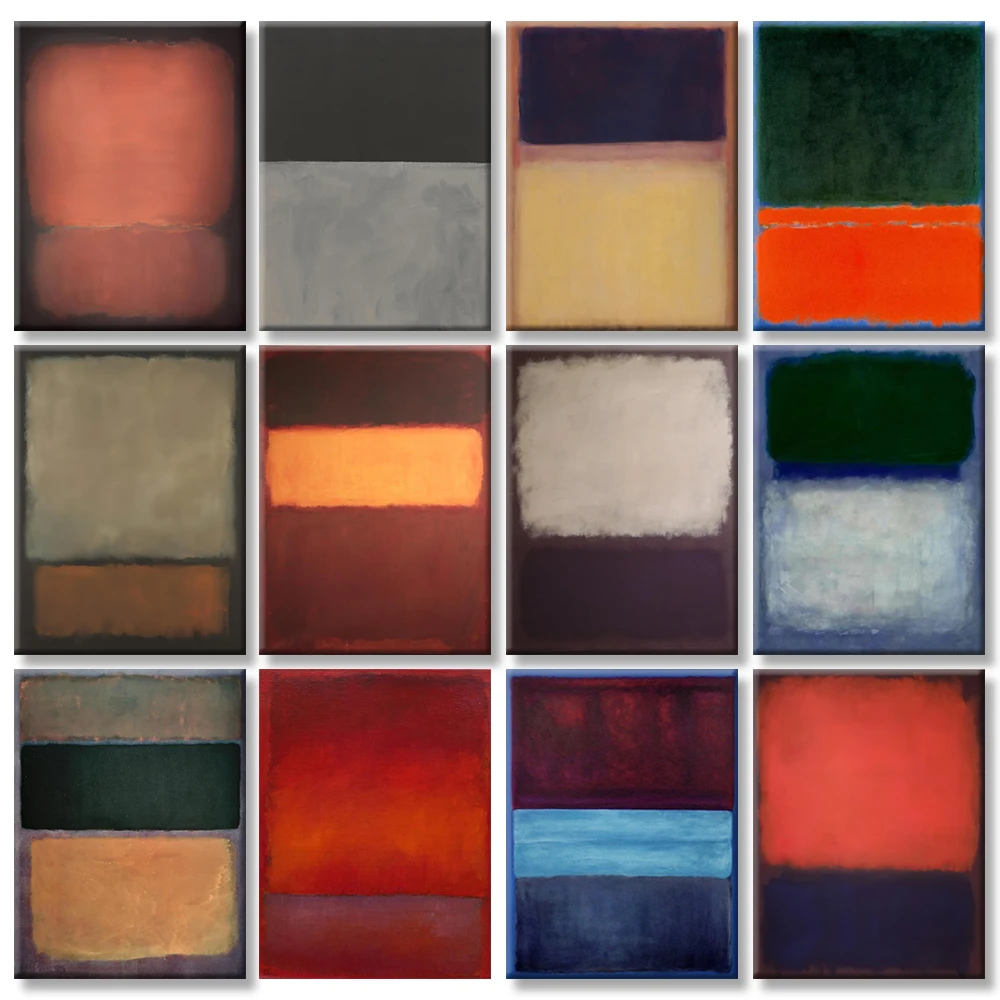 Mark Rothko Canvas Wall Art Print Abstract Poster Mural for Living Room Bedroom Wall Office Wall Decor Gift for Friends Unfra