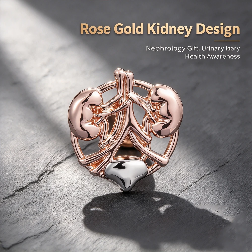Human Kidney Heart Anatomy Brooch Pin Medical Organ Lapel Badge Nephrology Urology Doctor Nurse Medical Student Jewelry Gift