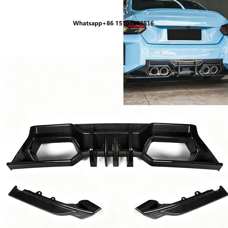 New High Quality Carbon Fiber Rear Diffuser with Exhaust for M2 G87 2023+ Bumper Lip Splitter Spoiler Car Bodykit
