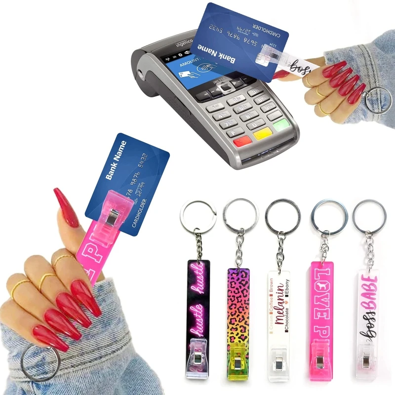 5 Pcs/set Save your Nails Credit Card Grab Tabs for Long Nails Easily Grab Grip or Clip your Cards Women Girl Present