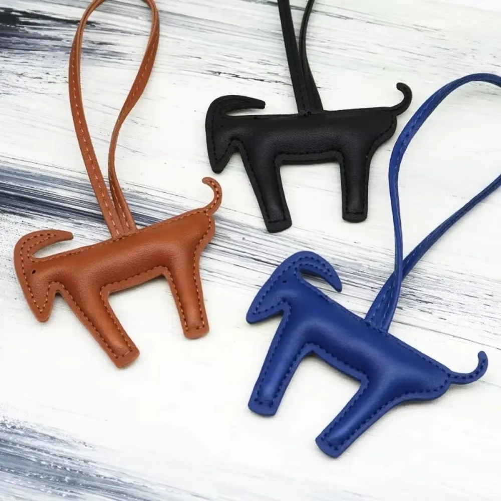 PU Leather Goat Bag Pendant Water Resistant Strings Rope Goat Keychain Versatile Scratch Resistant Goat Hanging Ornament
