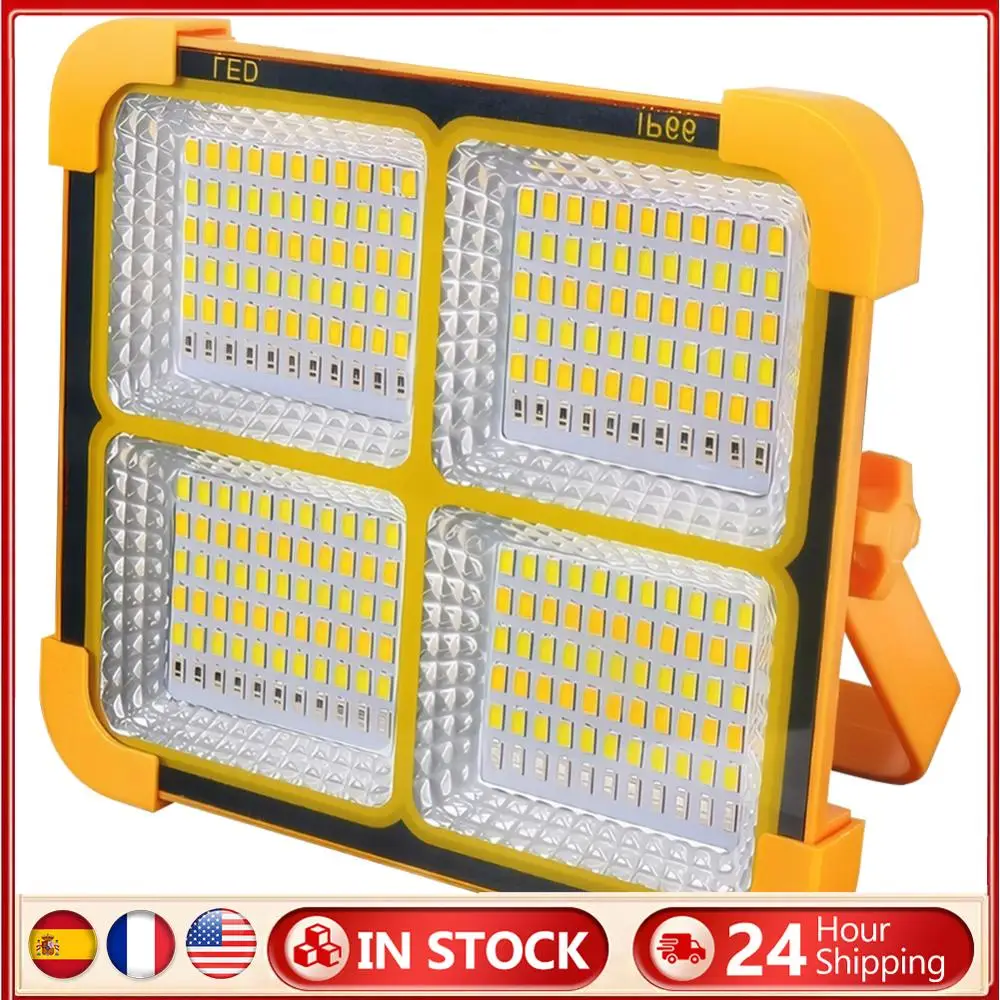 

400W LED Solar Floodlight USB Rechargeable Outdoor Camping Portable Lamp with Stand Holder Solar Emergency Light Camping Lantern